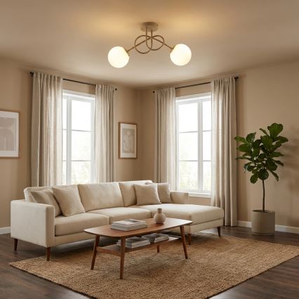 Brilagi - Aufbau-Deckenleuchte 2xE27/60W/230V, Beige/Gold