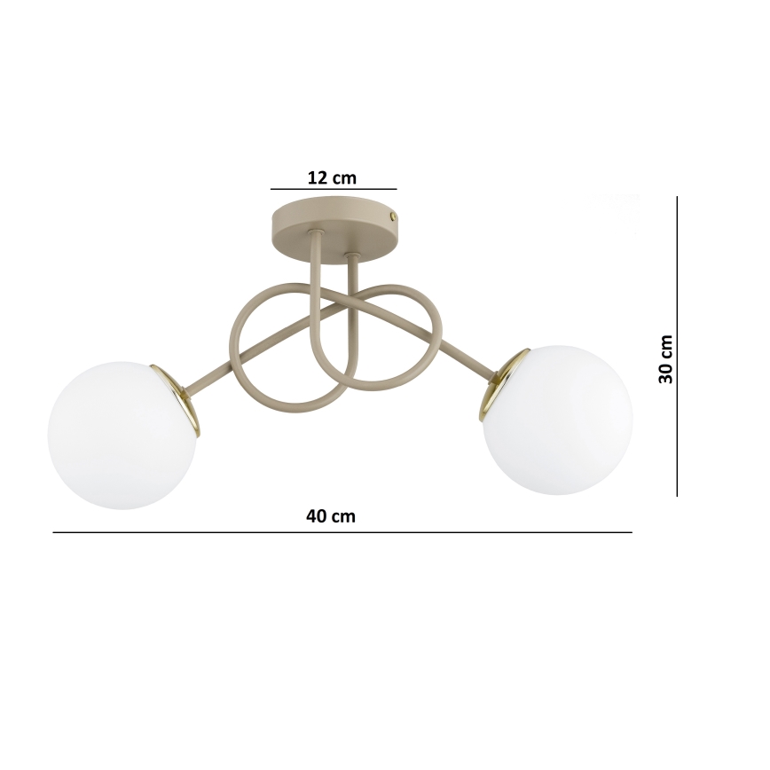 Brilagi - Aufbau-Deckenleuchte 2xE27/60W/230V, Beige/Gold