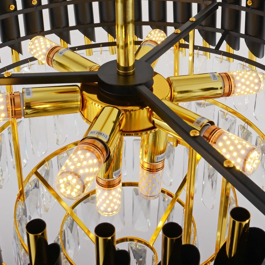 BRILAGI - Aufbau-Deckenleuchte ECLIPSE 9xE14/10W/230V Ø 58 cm gold/schwarz