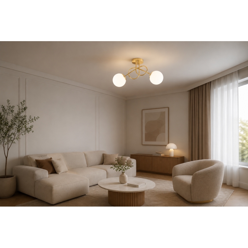 Brilagi - Aufbau-Deckenleuchte MILO 2xE27/60W/230V goldfarben