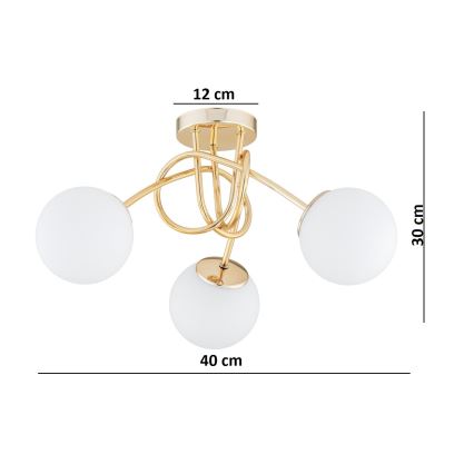 Brilagi - Aufbau-Deckenleuchte MILO 3xE27/60W/230V gold