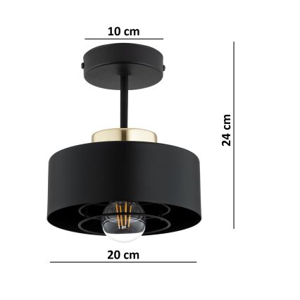 Brilagi - Aufbau-Deckenleuchte SPRING 1xE27/60W/230V schwarz/gold