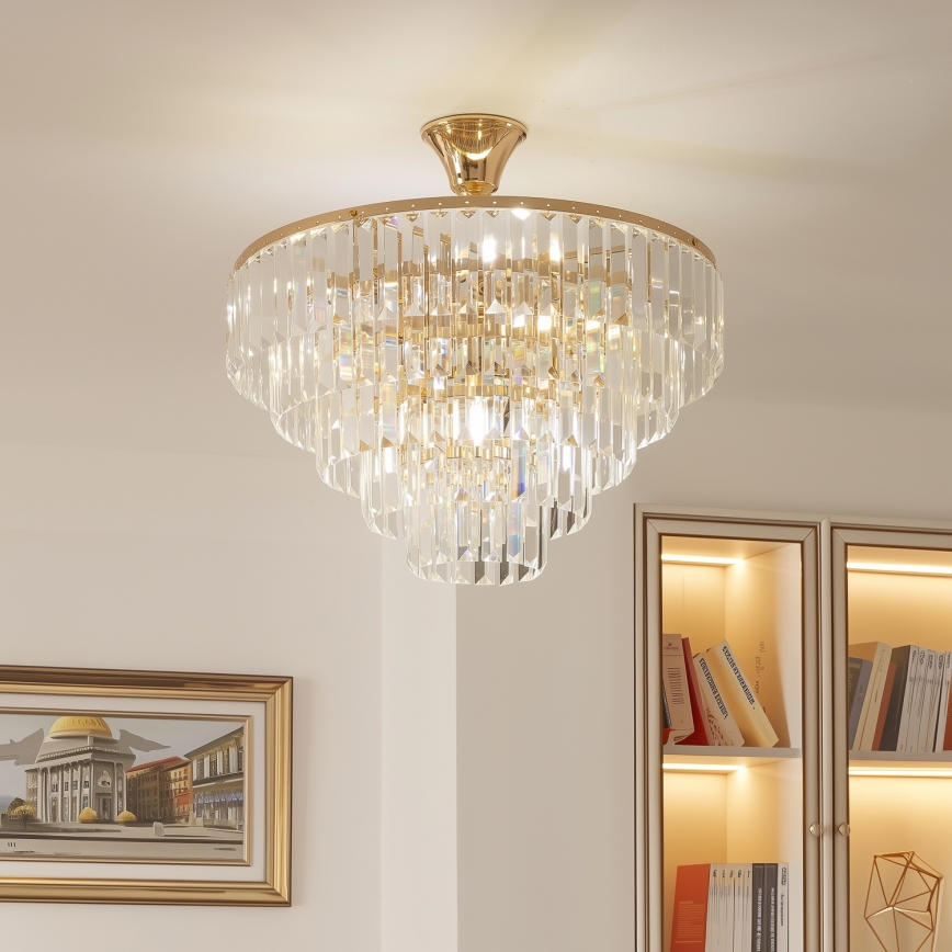 Brilagi - Aufbau-Kronleuchter CRYSTAL 5xE14/40W/230V golden