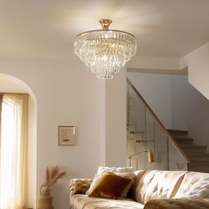Brilagi - Aufbau-Kronleuchter CRYSTAL 5xE14/40W/230V golden