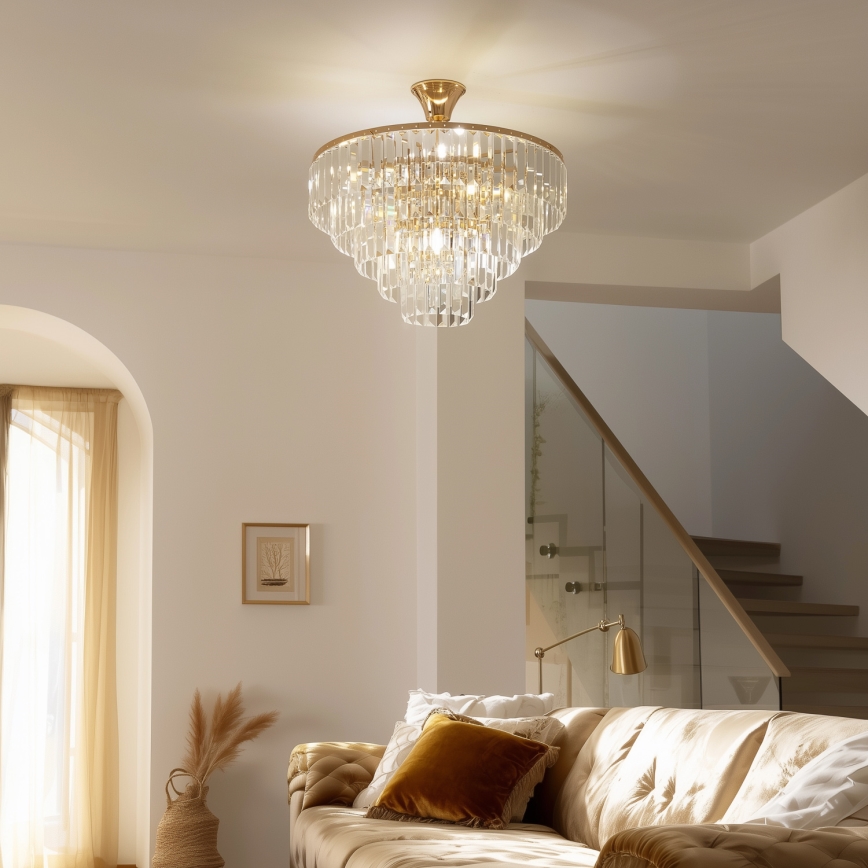 Brilagi - Aufbau-Kronleuchter CRYSTAL 5xE14/40W/230V golden
