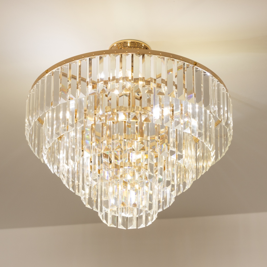 Brilagi - Aufbau-Kronleuchter CRYSTAL 5xE14/40W/230V golden