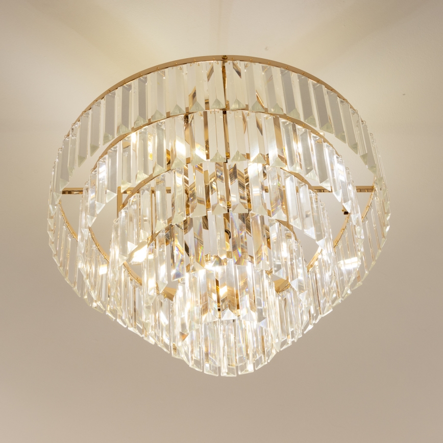 Brilagi - Aufbau-Kronleuchter CRYSTAL 5xE14/40W/230V golden