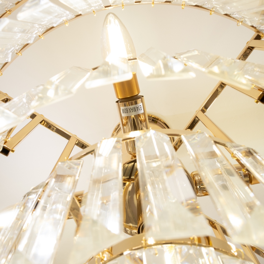 Brilagi - Aufbau-Kronleuchter CRYSTAL 5xE14/40W/230V golden