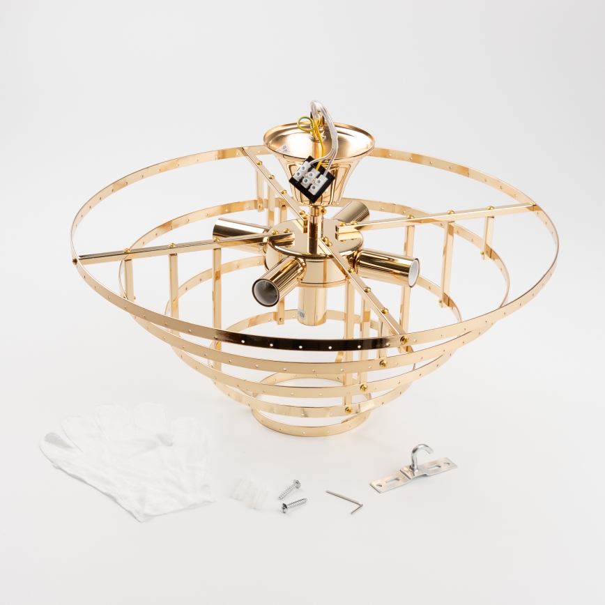 Brilagi - Aufbau-Kronleuchter CRYSTAL 5xE14/40W/230V golden