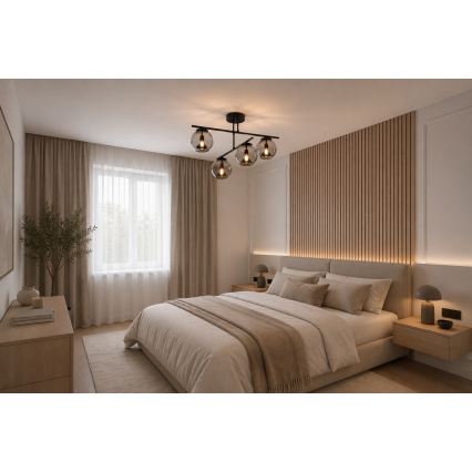 BRILAGI - Aufbauleuchte DIOR 4xE27/60W/230V schwarz/rauchgrau