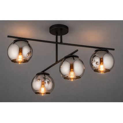 BRILAGI - Aufbauleuchte DIOR 4xE27/60W/230V schwarz/rauchgrau