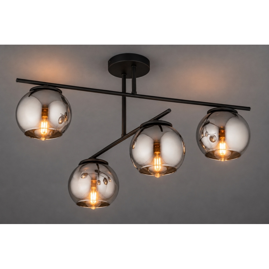 BRILAGI - Aufbauleuchte DIOR 4xE27/60W/230V schwarz/rauchgrau