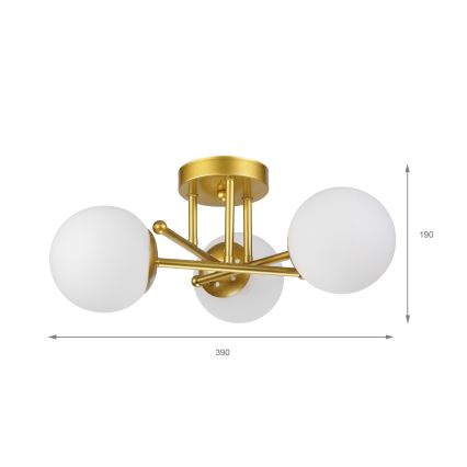Brilagi - Aufbauleuchte MALIVA 3xE14/15W/230V gold/weiß