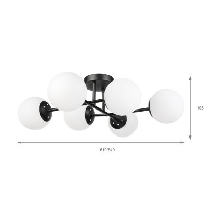 Brilagi - Aufbauleuchte MALONY 6xE14/20W/230V schwarz