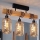 Brilagi - Aufbauleuchte WOOD GLASS 3xE27/60W/230V Kiefer/Schwarz/Rauchbraun