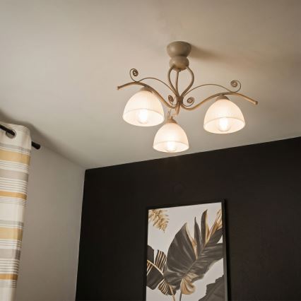 Brilagi - Aufgesetzte Deckenleuchte ANTICO MODERN 3xE27/60W/230V beige