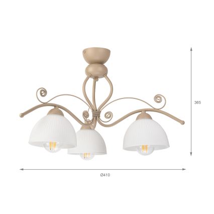 Brilagi - Aufgesetzte Deckenleuchte ANTICO MODERN 3xE27/60W/230V beige