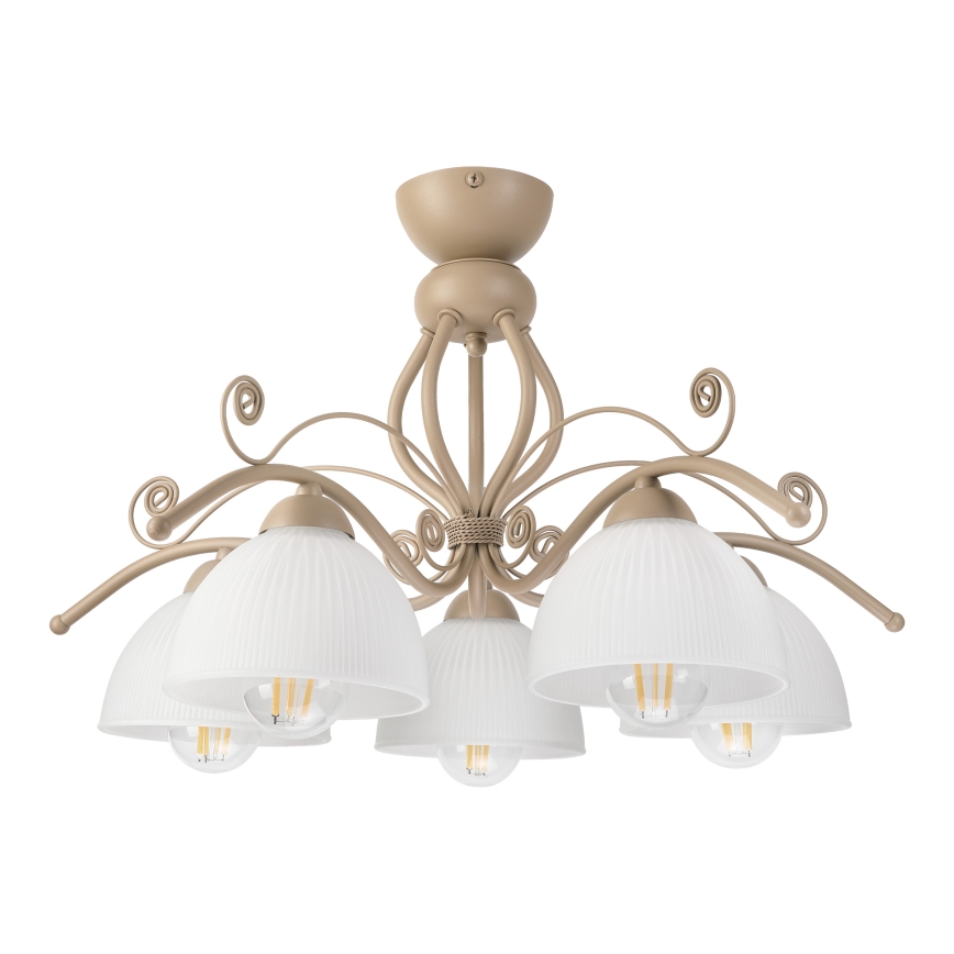 Brilagi - Aufgesetzte Deckenleuchte ANTICO MODERN 5xE27/60W/230V beige