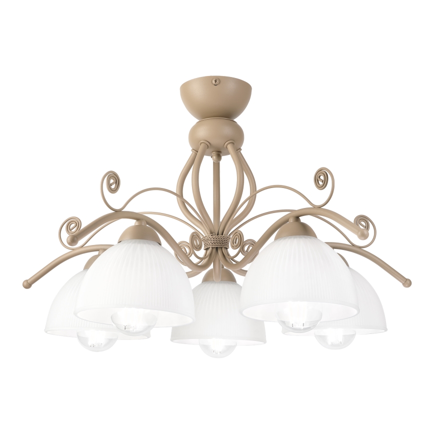 Brilagi - Aufgesetzte Deckenleuchte ANTICO MODERN 5xE27/60W/230V beige