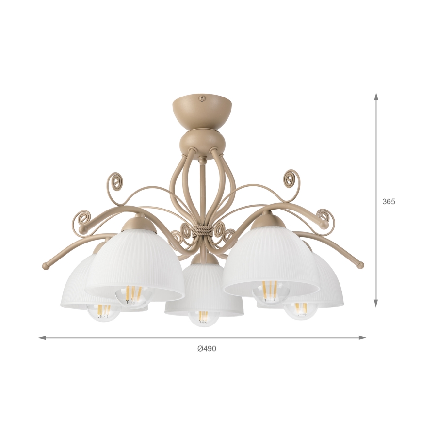 Brilagi - Aufgesetzte Deckenleuchte ANTICO MODERN 5xE27/60W/230V beige
