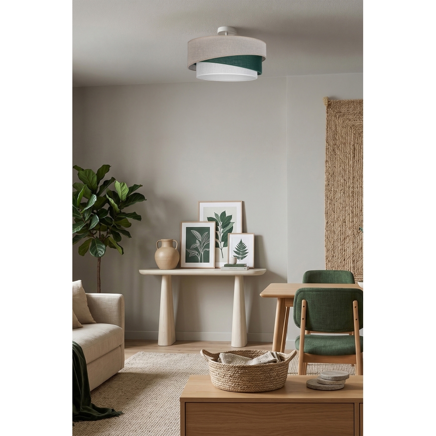 Brilagi - Aufgesetzte Deckenleuchte ARROW 1xE27/60W/230V Ø 45 cm beige/grün/weiß