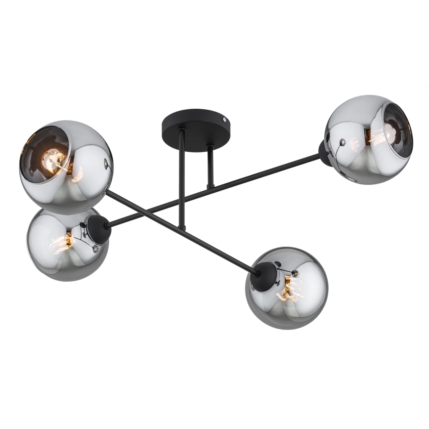 Brilagi - Aufgesetzte Deckenleuchte DIOR 4xE27/60W/230V schwarz/rauchgrau