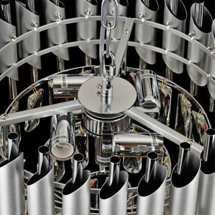 Brilagi - Aufgesetzte Deckenleuchte ECLIPSE 5xE14/10W/230V Ø 38 cm Silber