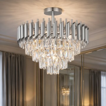 Brilagi - Aufgesetzte Deckenleuchte ECLIPSE 7xE14/10W/230V Ø 48 cm silber