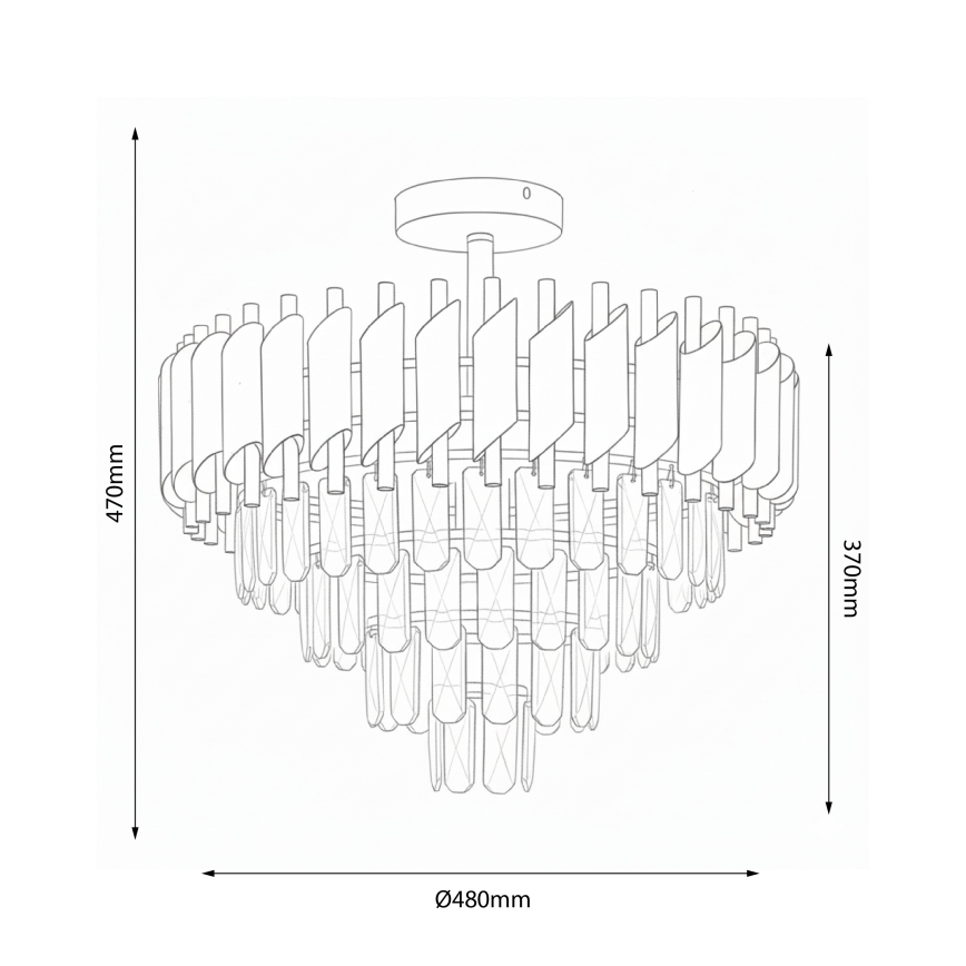 Brilagi - Aufgesetzte Deckenleuchte ECLIPSE 7xE14/10W/230V Ø 48 cm silber