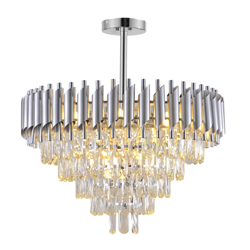 BRILAGI - Aufgesetzte Deckenleuchte ECLIPSE 9xE14/10W/230V Ø 58 cm silber