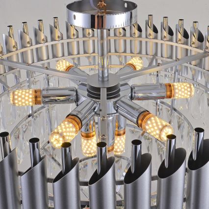BRILAGI - Aufgesetzte Deckenleuchte ECLIPSE 9xE14/10W/230V Ø 58 cm silber