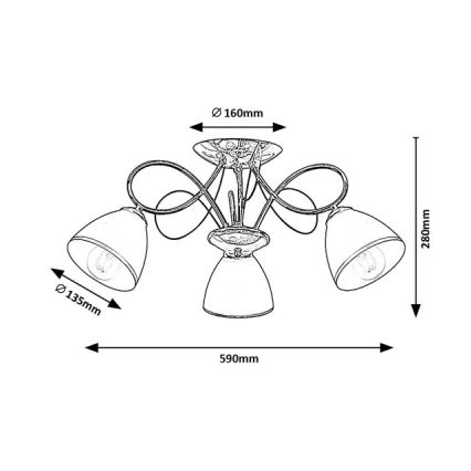 Brilagi - Aufgesetzte Deckenleuchte FRED 3xE27/60W/230V Ø 59 cm, glänzender Chrom