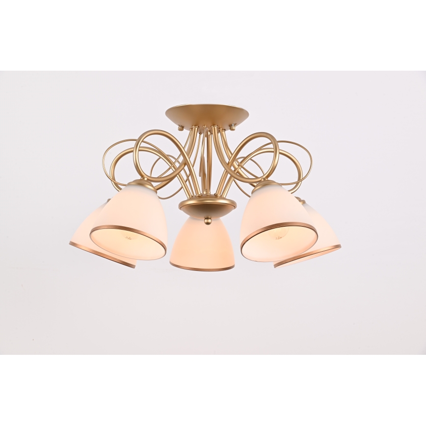 Brilagi - Aufgesetzte Deckenleuchte FRED 5xE27/60W/230V Durchmesser 59 cm goldfarben