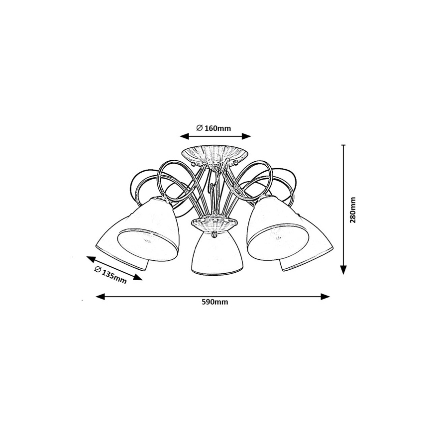 Brilagi - Aufgesetzte Deckenleuchte FRED 5xE27/60W/230V Ø 59 cm Bronze