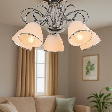 Brilagi - Aufgesetzte Deckenleuchte FRED 5xE27/60W/230V Ø 59 cm glänzender Chrom