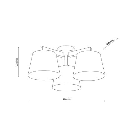 Brilagi - Aufgesetzte Deckenleuchte LATTE 3xE27/60W/230V Kiefer/Mix