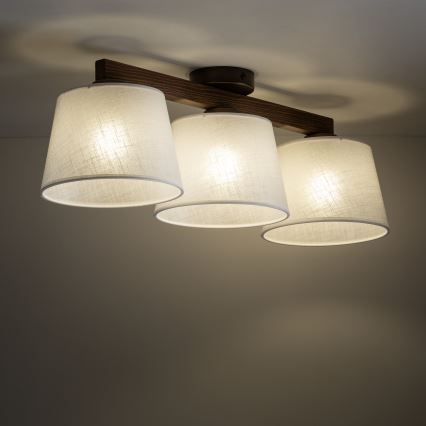 Brilagi - Aufgesetzte Deckenleuchte LATTE 3xE27/60W/230V Kiefer/Weiß