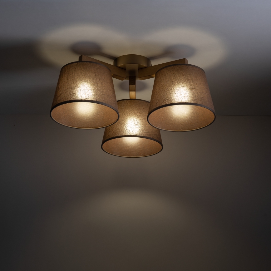 Brilagi - Aufgesetzte Deckenleuchte LATTE SABIA 3xE27/15W/230V Kiefer/Braun