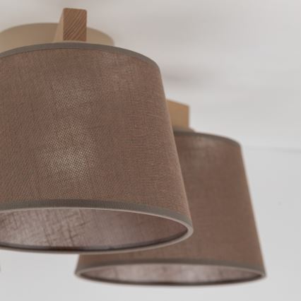 Brilagi - Aufgesetzte Deckenleuchte LATTE SABIA 3xE27/15W/230V Kiefer/Braun