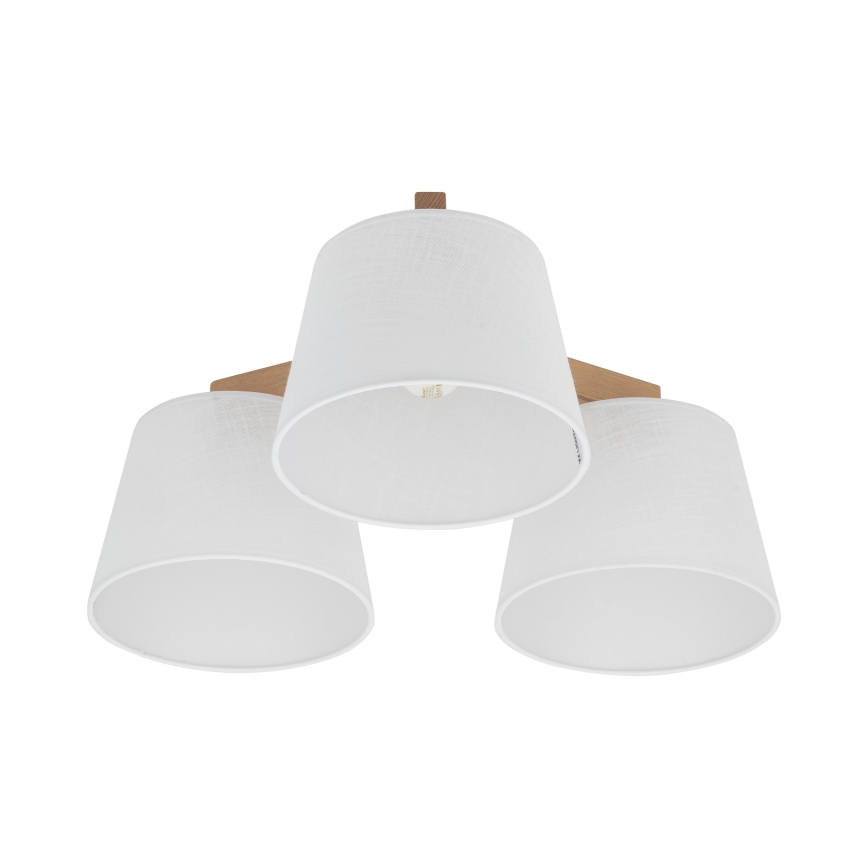 Brilagi - Aufgesetzte Deckenleuchte LATTE SABIA 3xE27/15W/230V Kiefer/Weiß