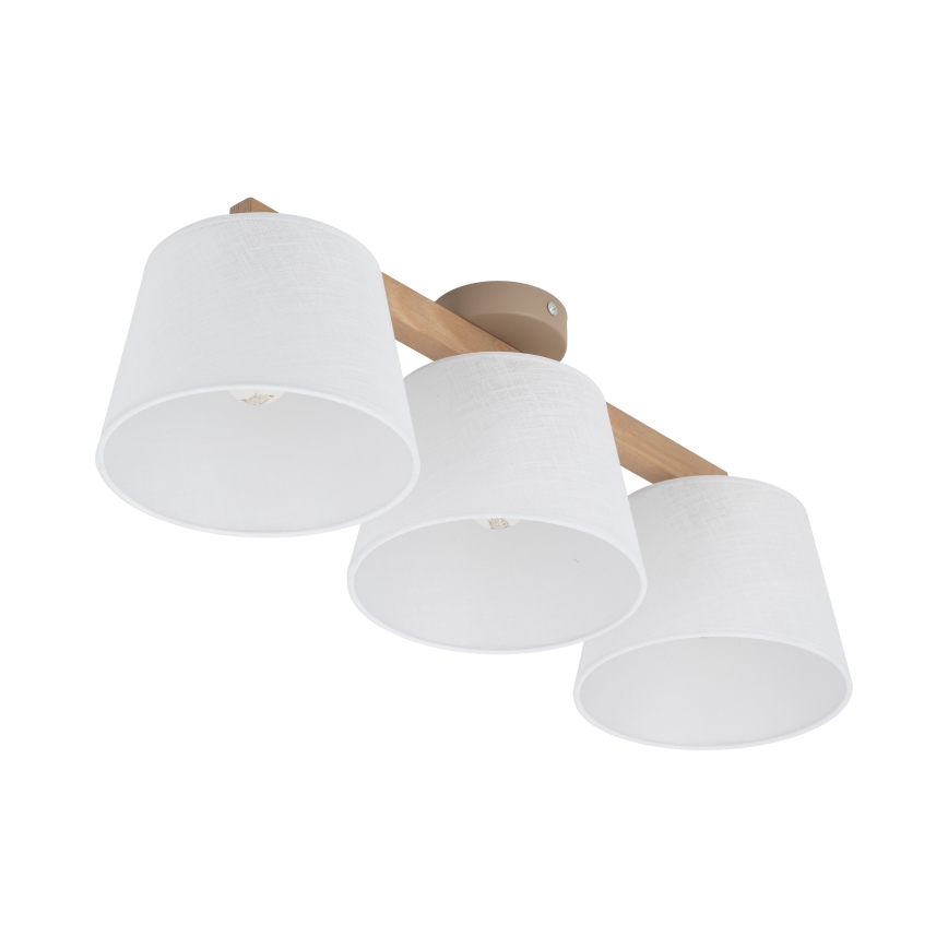 Brilagi - Aufgesetzte Deckenleuchte LATTE SABIA 3xE27/60W/230V Kiefer/weiß