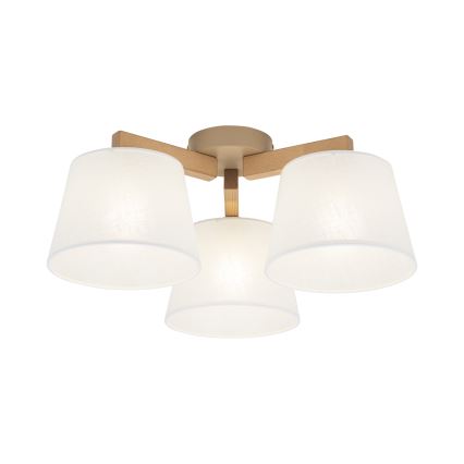 Brilagi - Aufgesetzte Deckenleuchte LATTE SABIA 3xE27/60W/230V Kiefer/Weiß