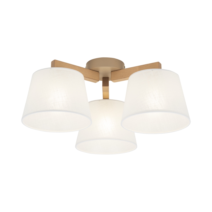 Brilagi - Aufgesetzte Deckenleuchte LATTE SABIA 3xE27/60W/230V Kiefer/Weiß