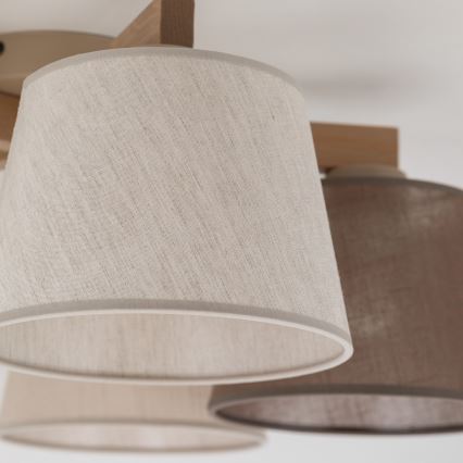 Brilagi - Aufgesetzte Deckenleuchte LATTE SABIA 5xE27/15W/230V Kiefer/Mix