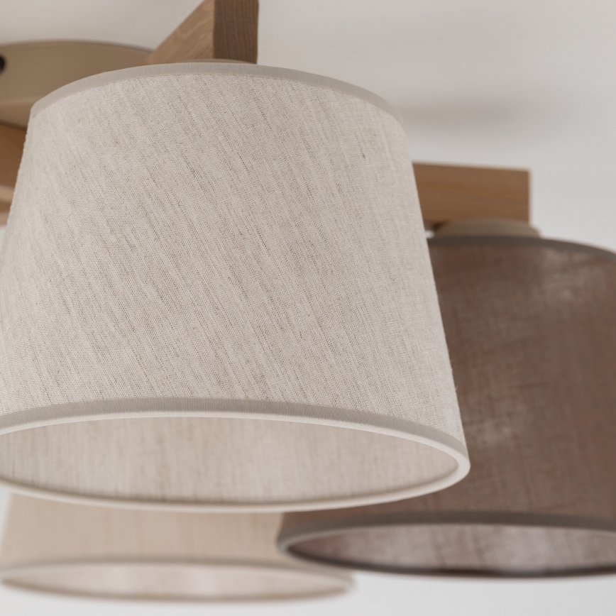 Brilagi - Aufgesetzte Deckenleuchte LATTE SABIA 5xE27/15W/230V Kiefer/Mix