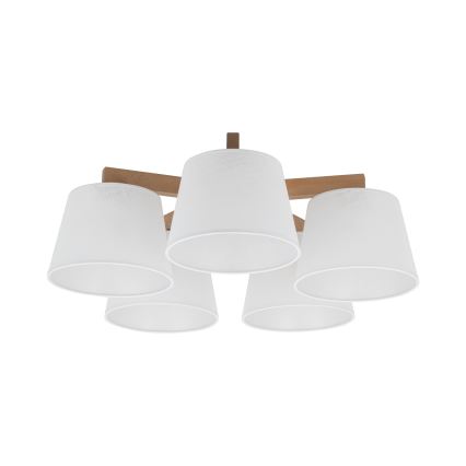 Brilagi - Aufgesetzte Deckenleuchte LATTE SABIA 5xE27/15W/230V Kiefer/Weiß