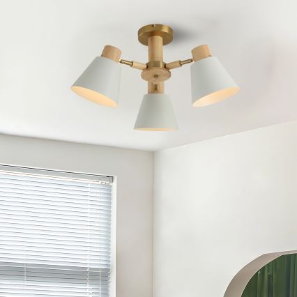 Brilagi - Aufgesetzte Deckenleuchte LUND WOOD 3xE27/40W/230V, Ø 50 cm, Holz