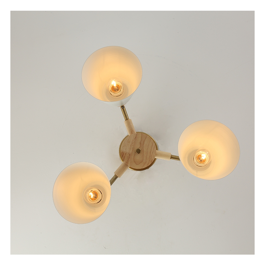 Brilagi - Aufgesetzte Deckenleuchte LUND WOOD 3xE27/40W/230V, Ø 50 cm, Holz