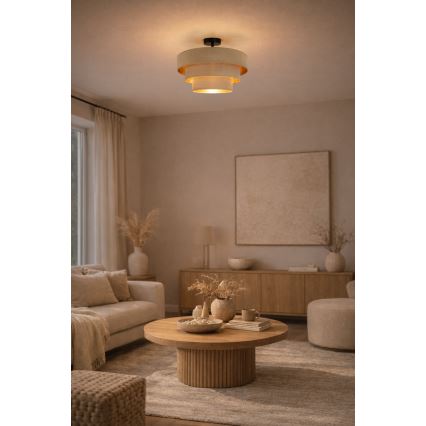 Brilagi - Aufgesetzte Deckenleuchte LUNETA 1xE27/60W/230V Ø 40 cm beige/gold