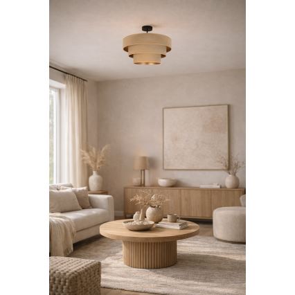 Brilagi - Aufgesetzte Deckenleuchte LUNETA 1xE27/60W/230V Ø 40 cm beige/gold